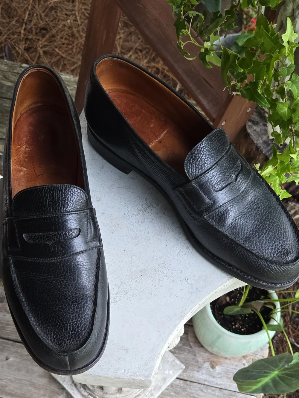 J. M. Weston Black French Luxury Style 180 Pebblegrain Leather Loafer